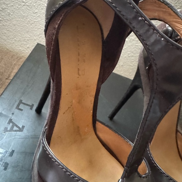 L.A.M.B. Brown, light brown & brown Leather Contrast Stiletto - Picture 7 of 9